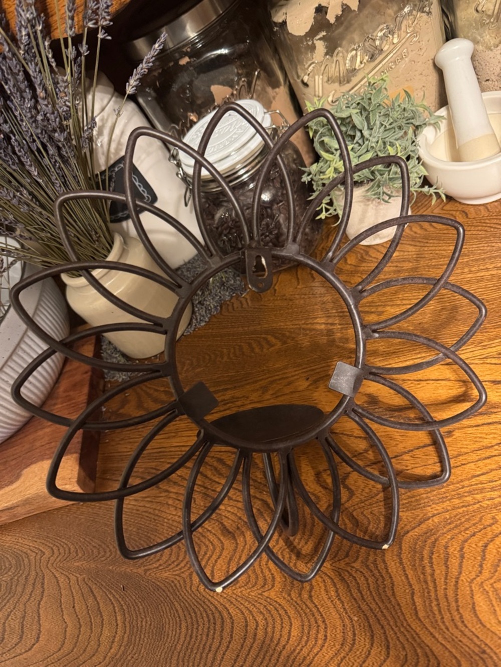 Rustic Metal Sunflower Candle Holder - Picture 7 of 8